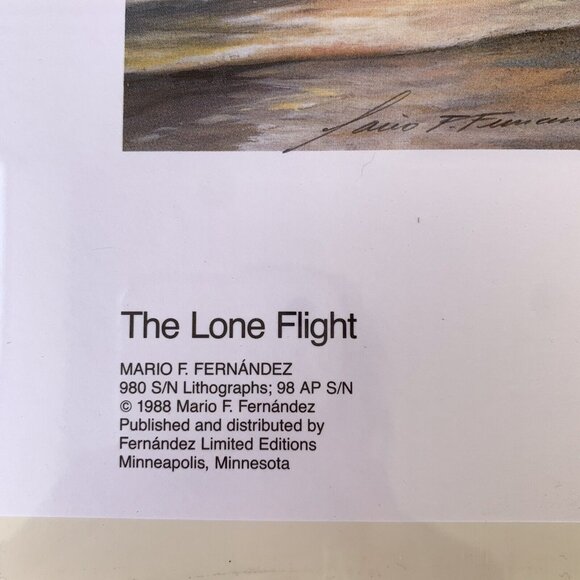 SIGNED Vintage Print: The Lone Flight by Mario Fernandez Seagull Limited Edition - Picture 2 of 11